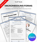 MICRONEEDLING Forms Bundle, Medspa Client Intake, Consent, Photo Release, Aftercare Forms (Canva Template) Medical Form Templates