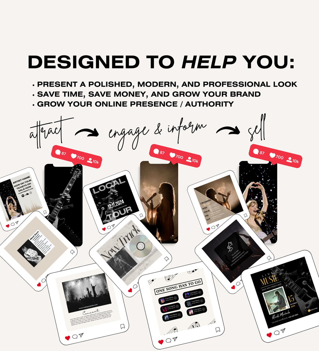 Musician Instagram Posts | Musician Digital Marketing | Musician Social Media | Musician Instagram | Artist Social Media | Band Instagram