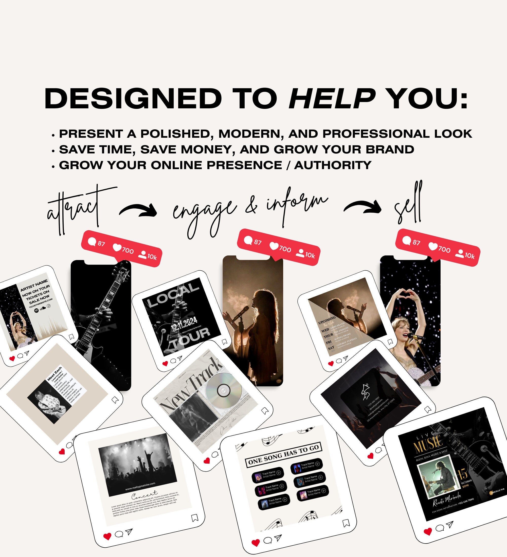 Musician Instagram Posts | Musician Digital Marketing | Musician Social Media | Musician Instagram | Artist Social Media | Band Instagram