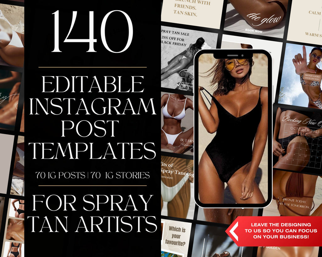 140 Spray Tanning Instagram Templates | Spray Tan Instagram Posts | Spray Tan Social Media | Beauty Business Instagram | Spray Tan Marketing