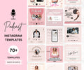 Podcast Instagram Templates, Social Media Bundle (Canva)