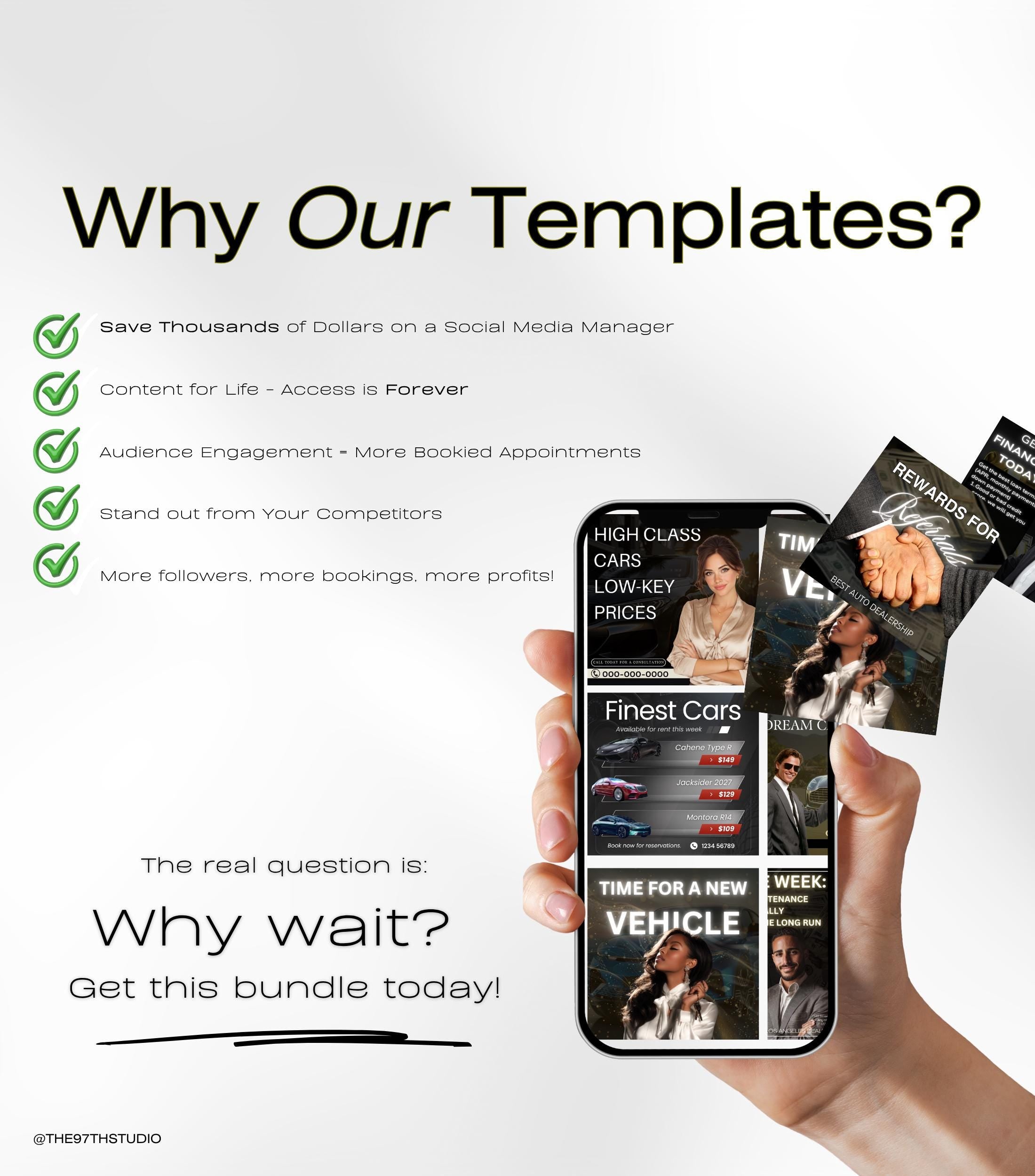 Car Dealership Instagram Templates | Luxe Gold Theme (Canva)