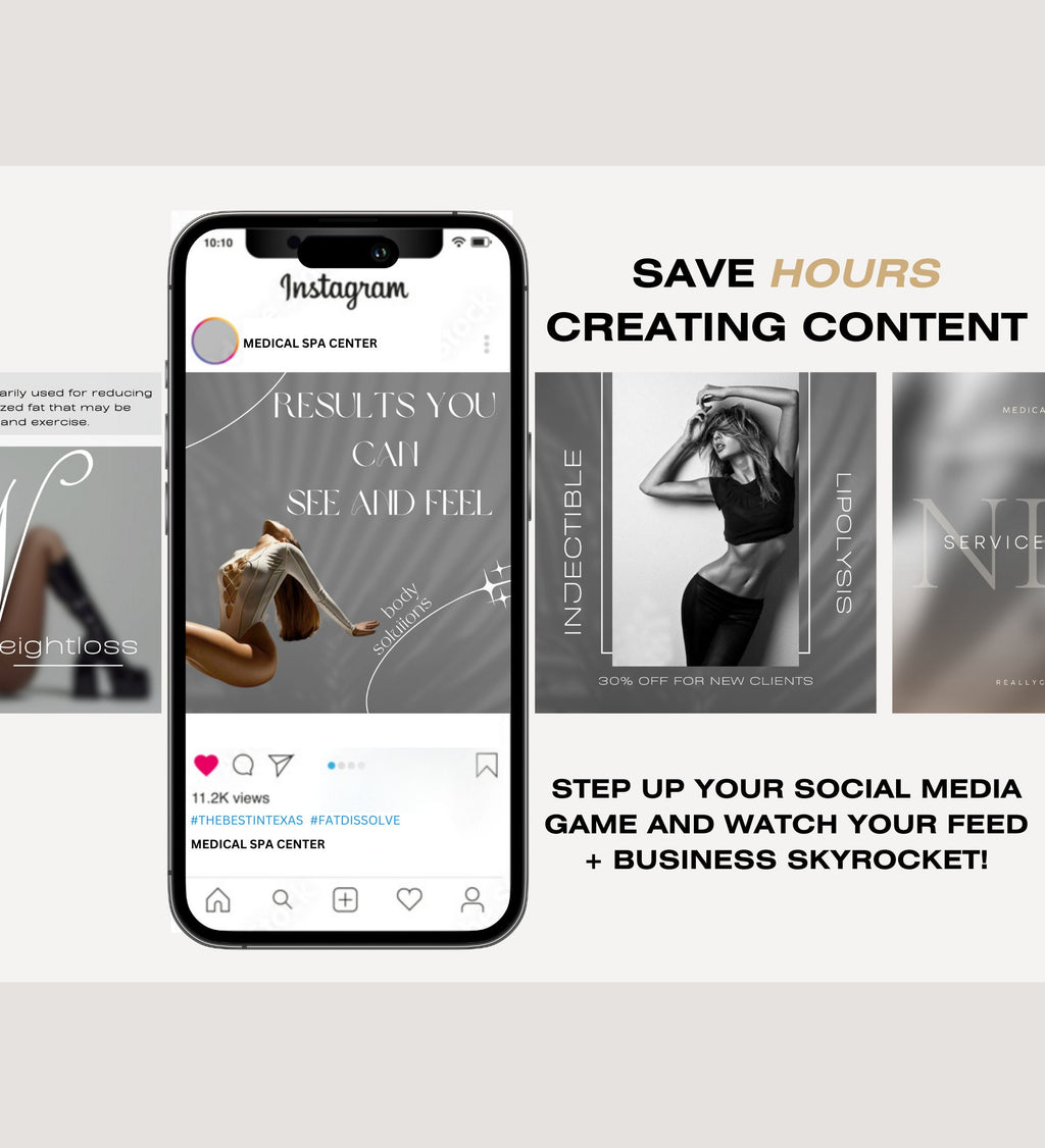 FAT DISSOLVE Instagram Posts | Injectable Lipolysis Instagram Templates | Lipolytic injections Instagram Posts | Fat Dissolving Injections