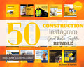 50+ Construction Templates for Social Media,Home Builders Instagram Template,Construction Company Templates, Canva Instant Digital Download