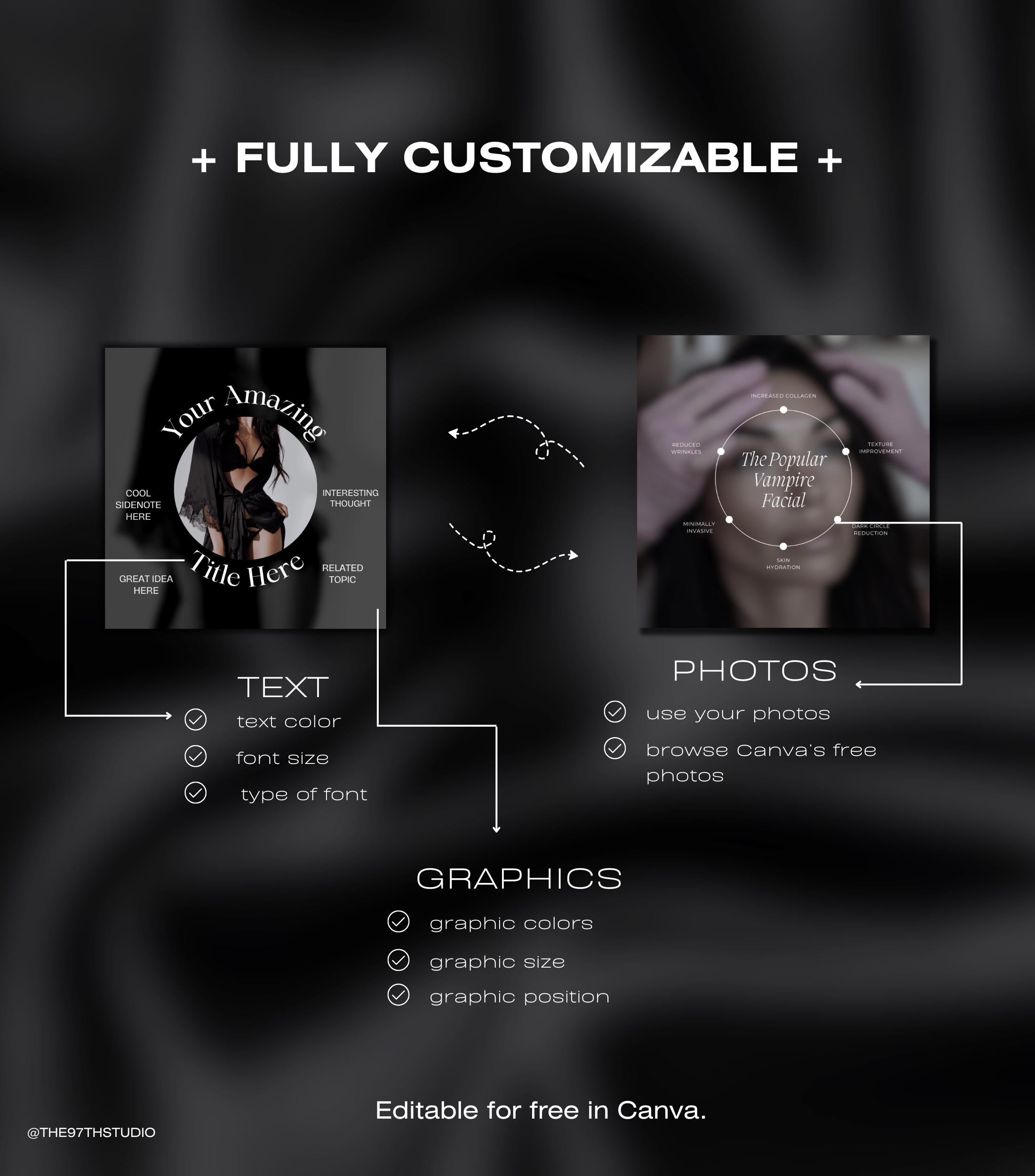 140 PRP Treatment Instagram Templates | PRP Treatment Instagram Posts | PRP Treatment Social Media | Medical Spa | Esthetician Instagram