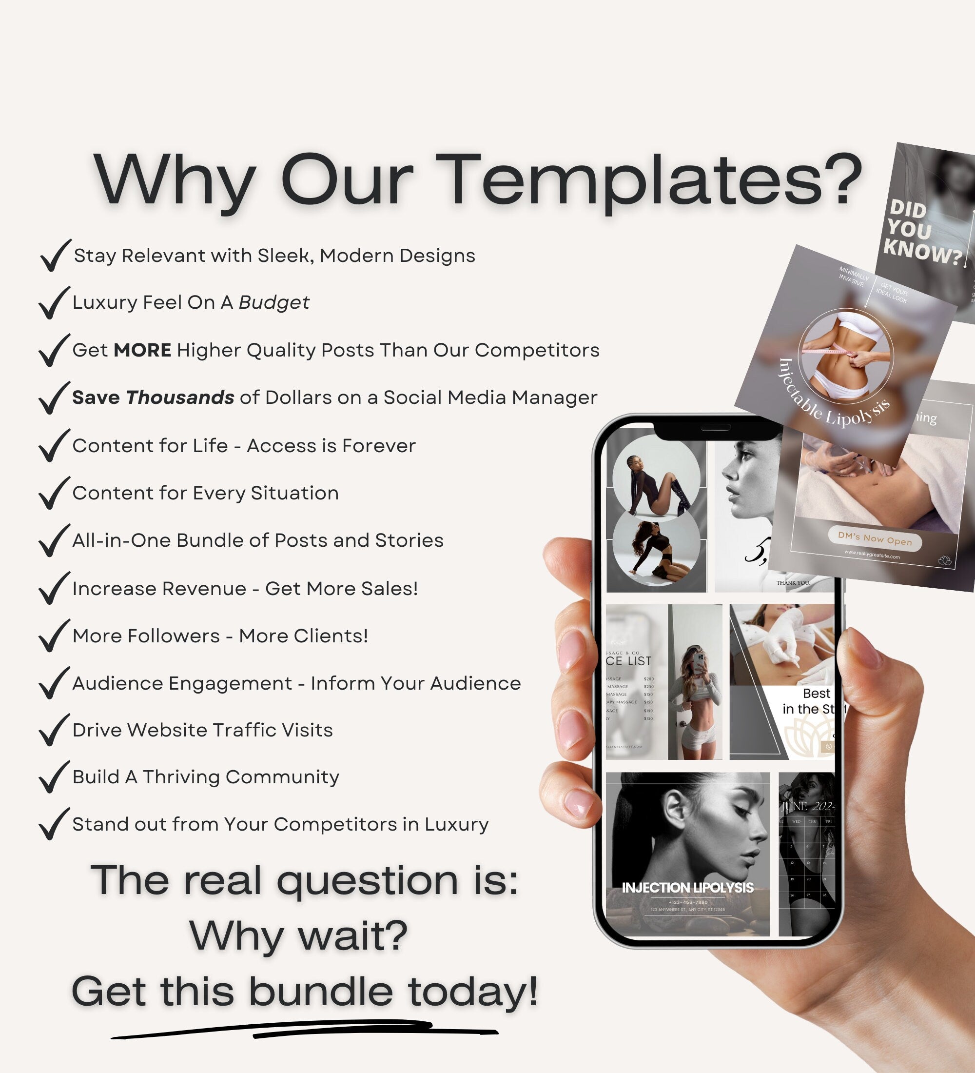 FAT DISSOLVE Instagram Posts | Injectable Lipolysis Instagram Templates | Lipolytic injections Instagram Posts | Fat Dissolving Injections