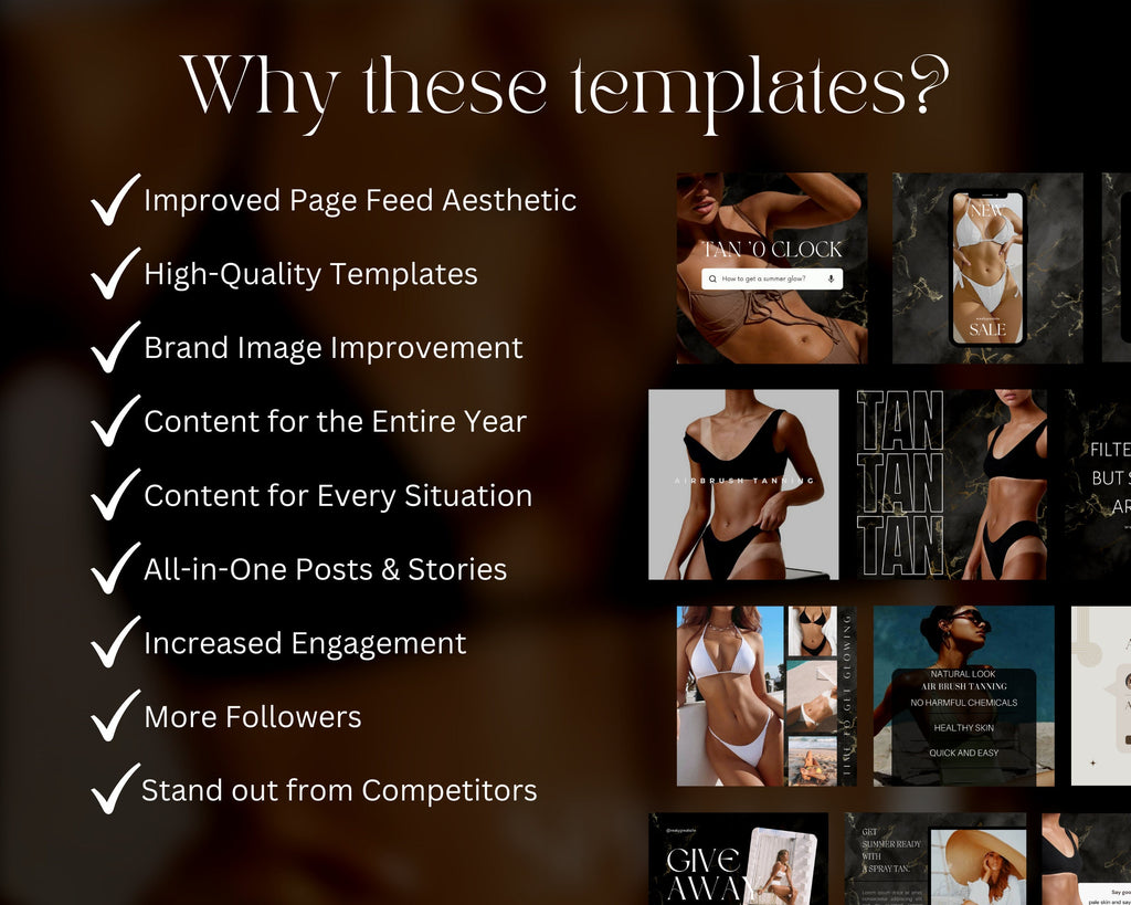 200 Black Marble Spray Tanning Instagram Posts | Spray Tan Instagram Posts | Spray Tan Social Media | Spray Tan Artist | Spray Tan Marketing