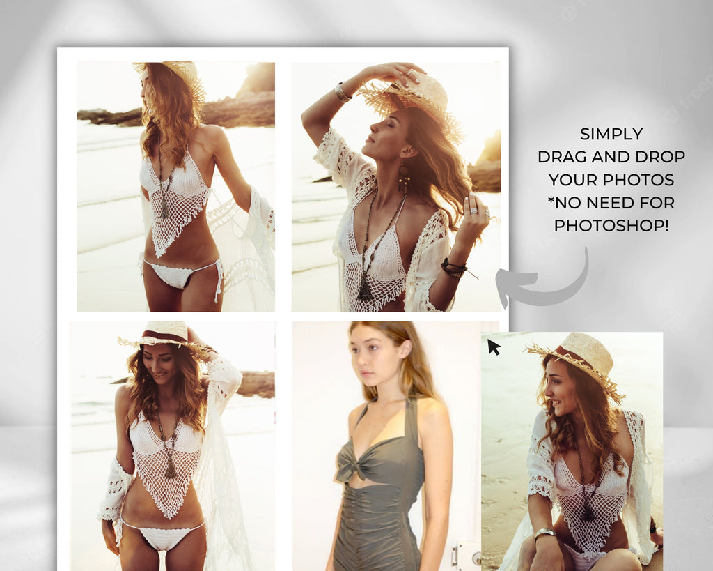 Modeling Comp Card Template, Fashion Resume Photocard (Editable Canva Template)