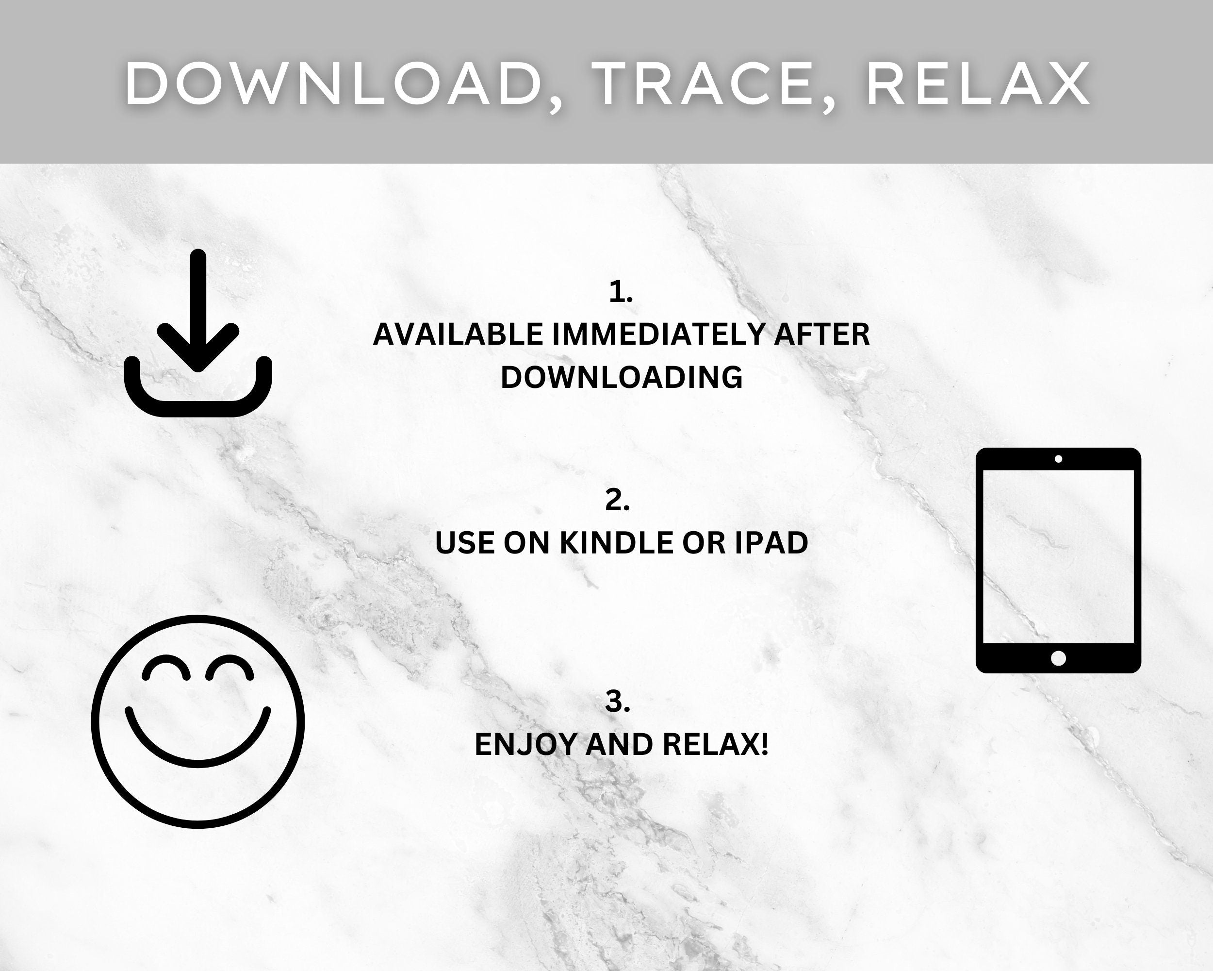 Mindfulness Tracing Book for Kindle and iPad | Kindle Scribe PDF | Stress Relief | Tracing Pages | Mindfulness Book