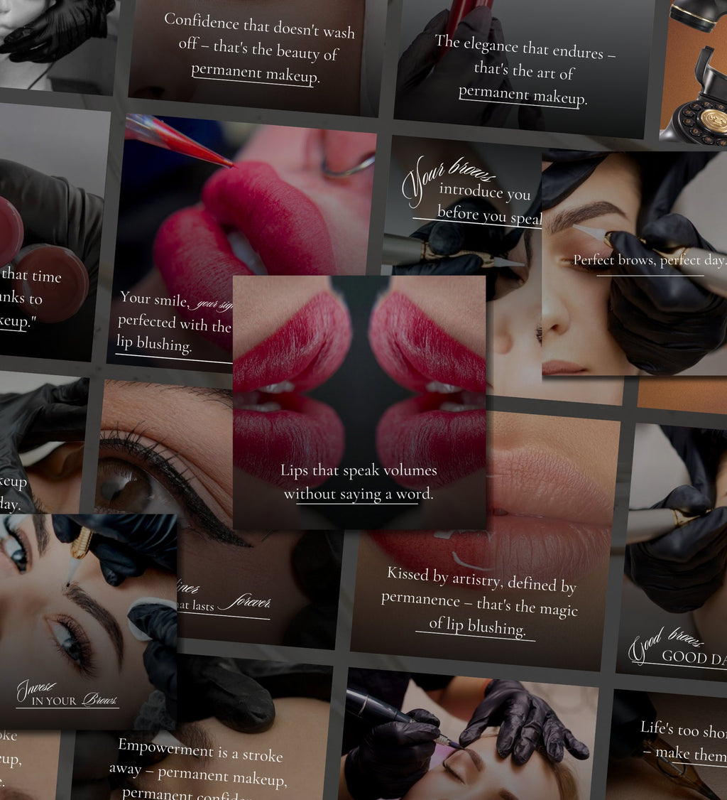 PMU Quotes Instagram Templates | Permanent Makeup Instagram Templates | Lip Blush Templates | PMU Social Media Post | PMU Brows Templates