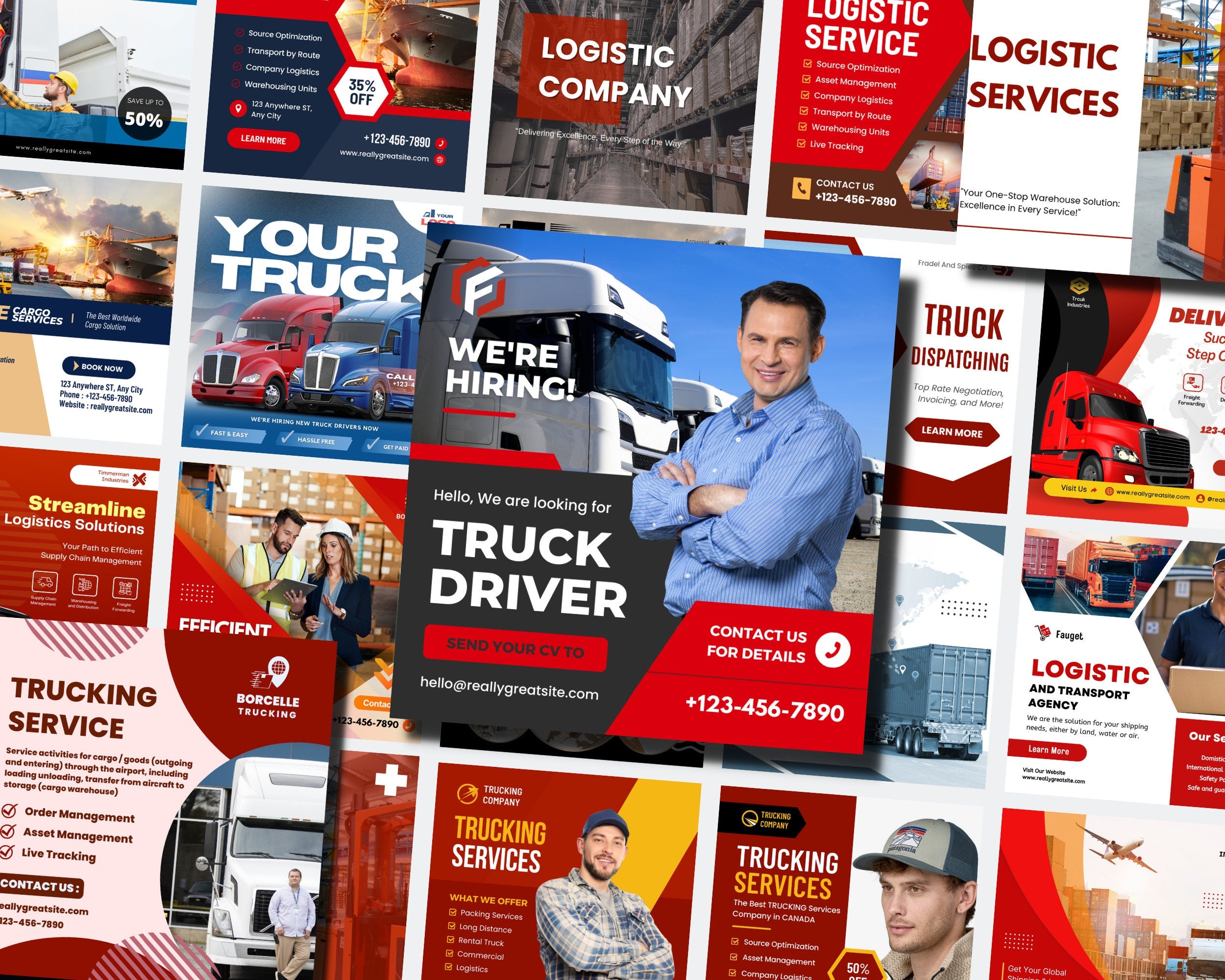 Logistics and Trucking Instagram Templates, Dispatch Flyer, Truck Dispatch Instagram, Freight Dispatch, Trucking Dispatch, Dispatch Business
