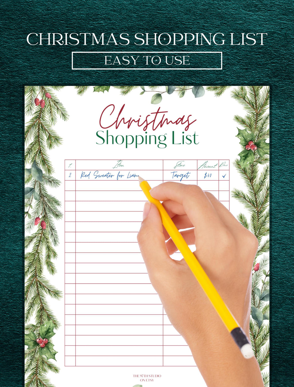 Christmas Shopping List | Office Christmas Party Games | Christmas Family Printable | Printable Christmas Games | Xmas Shopping Printable