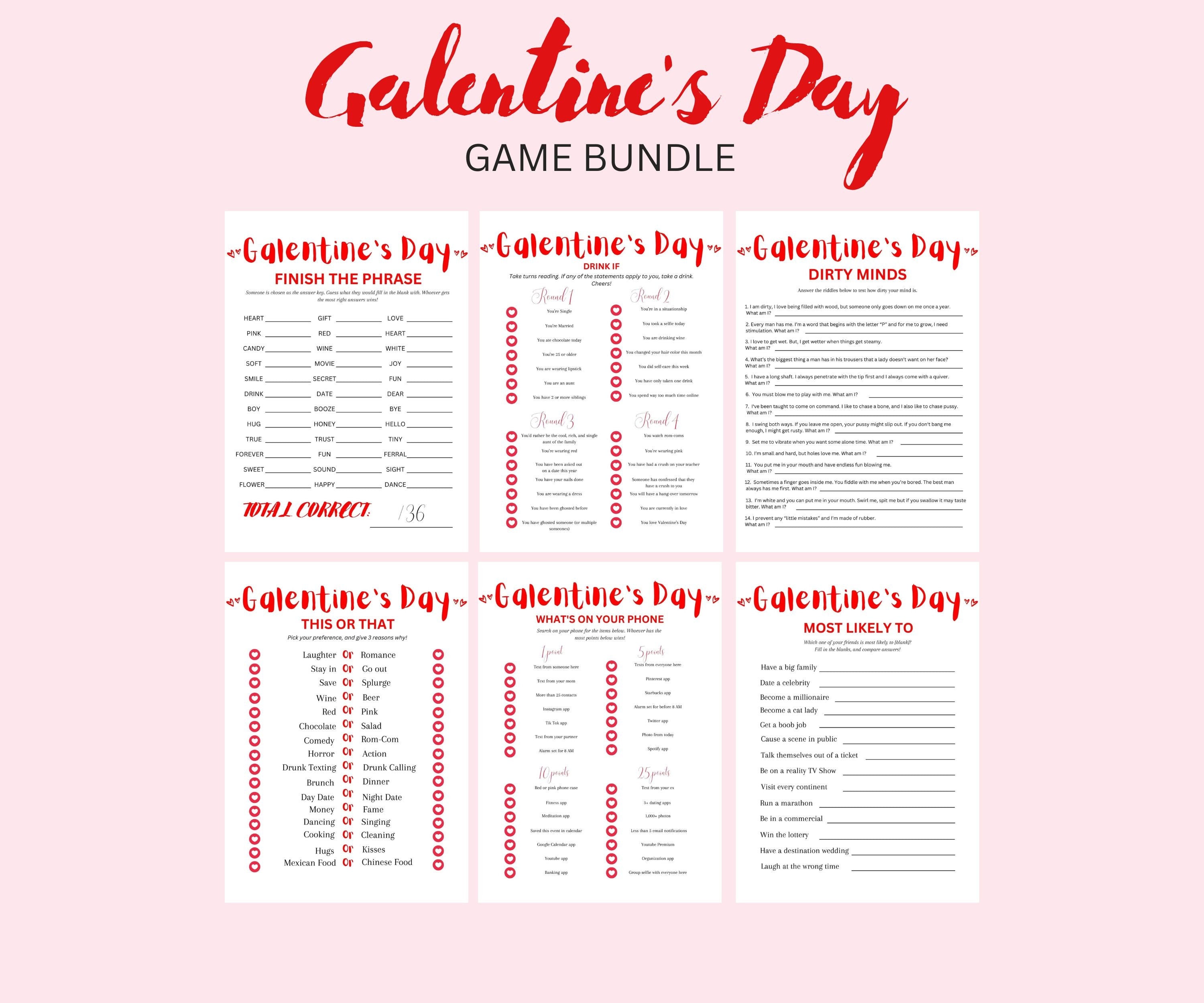 Galentine's Day Games Bundle, Printable Party Games (Digital Download)