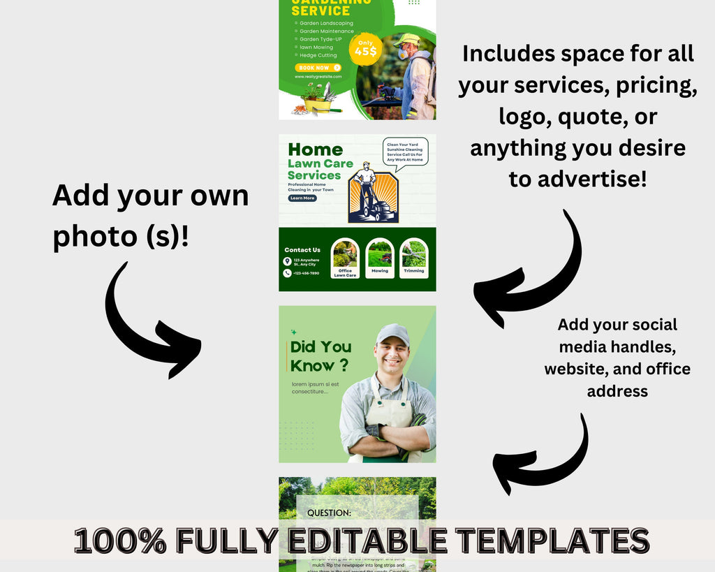 100+ Lawn Care Business Social Media TEMPLATES | Landscaper | Instagram Posts | Landscaper Social Media | Lawn Care Posts | Landscaping Post