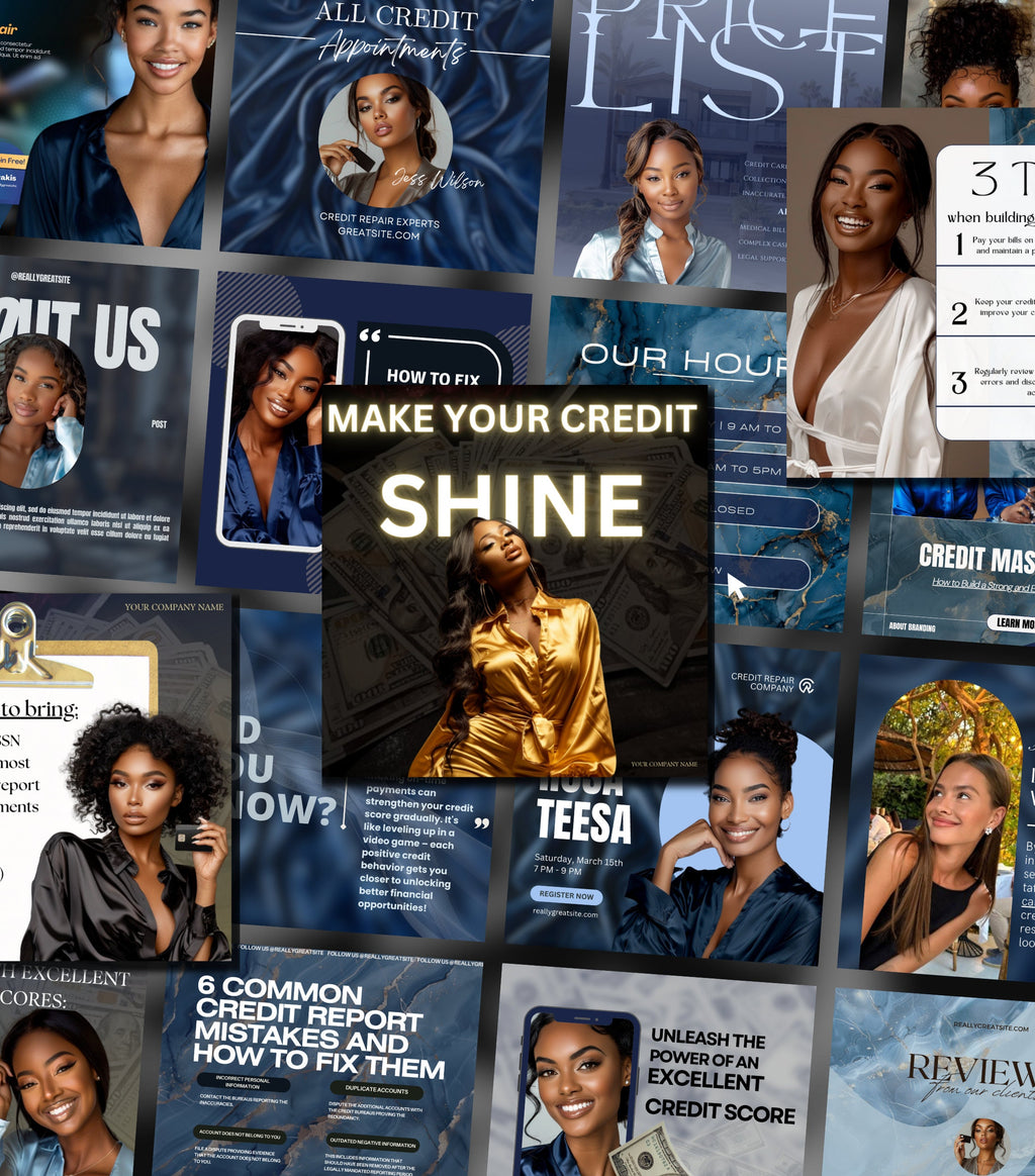 80 Credit Repair Instagram Templates | Credit Repair Posts | Credit Repair Flyer | Credit Repair Business IG Posts | Social Media Marketing