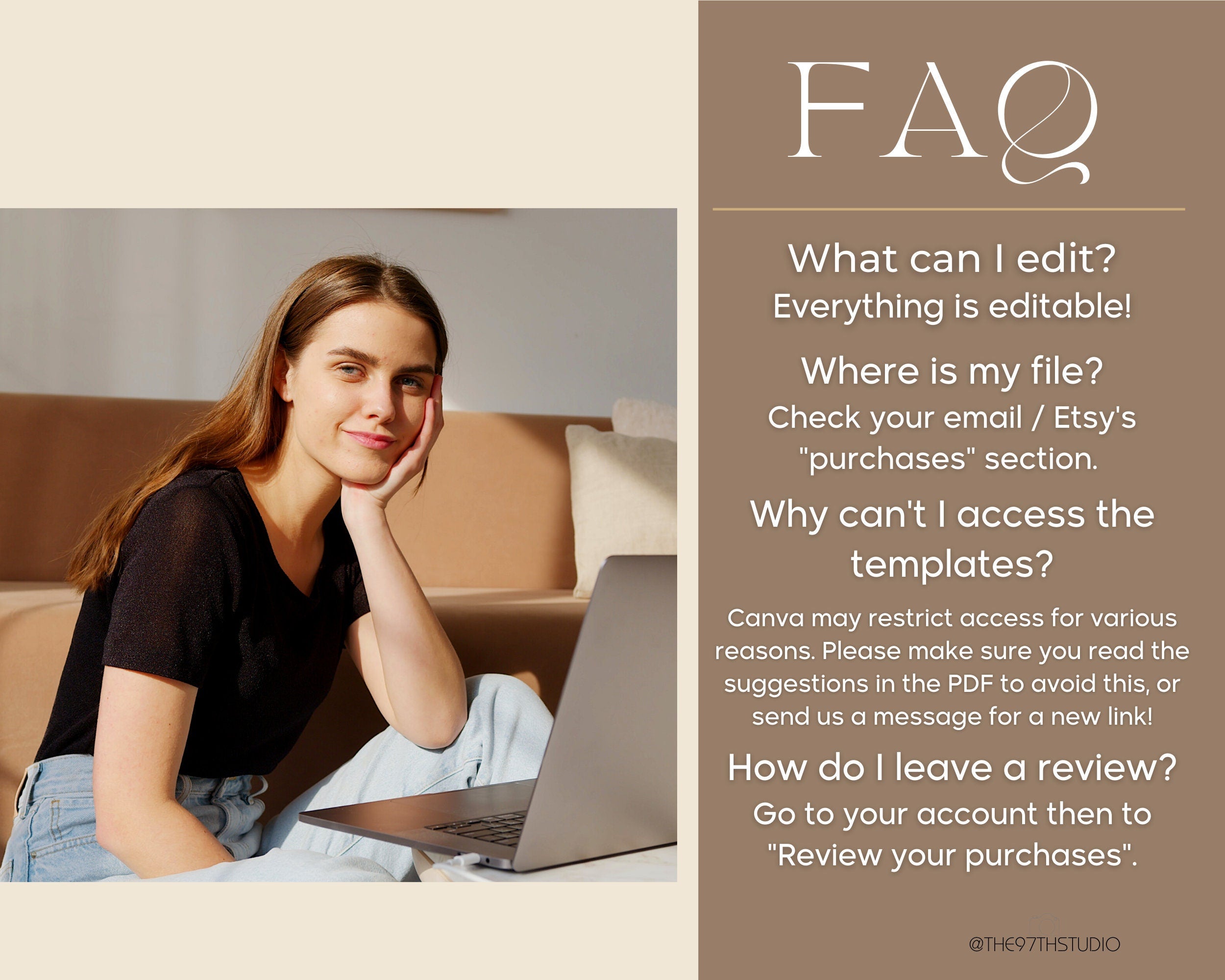 Coffee Instagram Post Templates | Beige Social Media (Canva Editable)