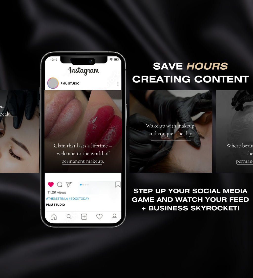 PMU Quotes Instagram Templates | Permanent Makeup Instagram Templates | Lip Blush Templates | PMU Social Media Post | PMU Brows Templates