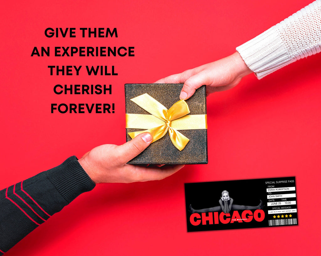 EDITABLE CHICAGO Broadway Surprise Ticket, Chicago Musical Collectible Theater Ticket, Chicago Musical Theatre Event Souvenir Ticket DIY