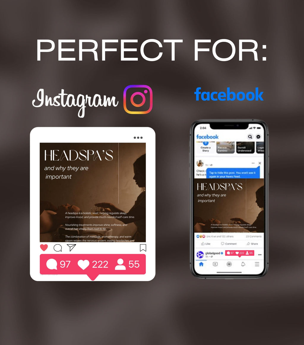 Luxury Head Spa Instagram Templates | Salon Social Media | Japanese Headspa Instagram Templates