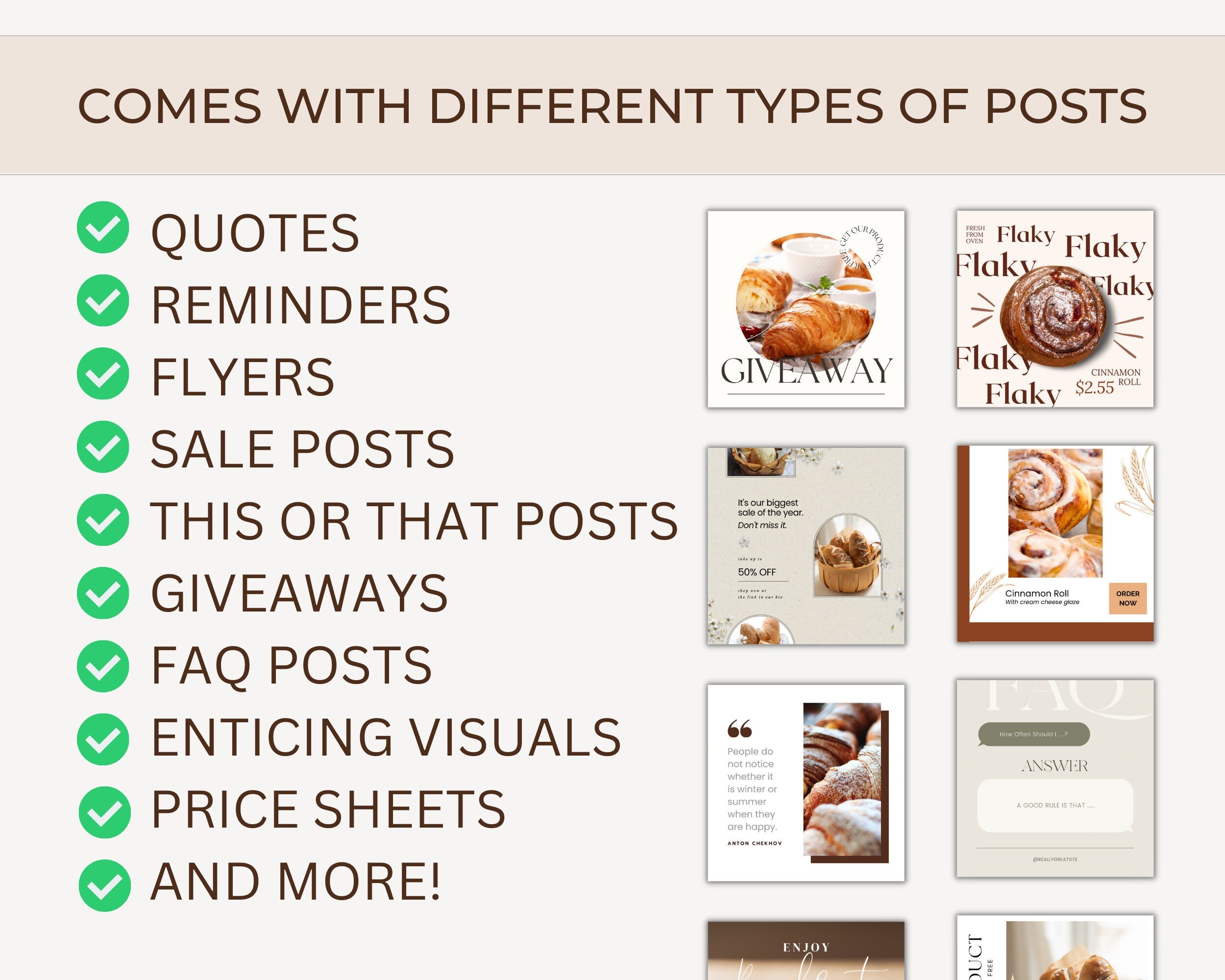 Bakery Instagram Post Templates | Bakery Instagram Template | Cake Business Social Media |Coffee Bake Shop Template | Social Media Marketing