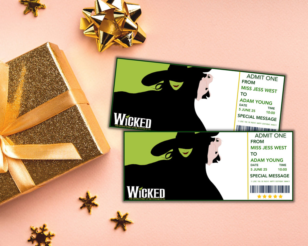 Printable Wicked Broadway Surprise Ticket, Wicked Musical Collectible Theater Ticket, Editable Musical Theatre Faux Event Admission Souvenir