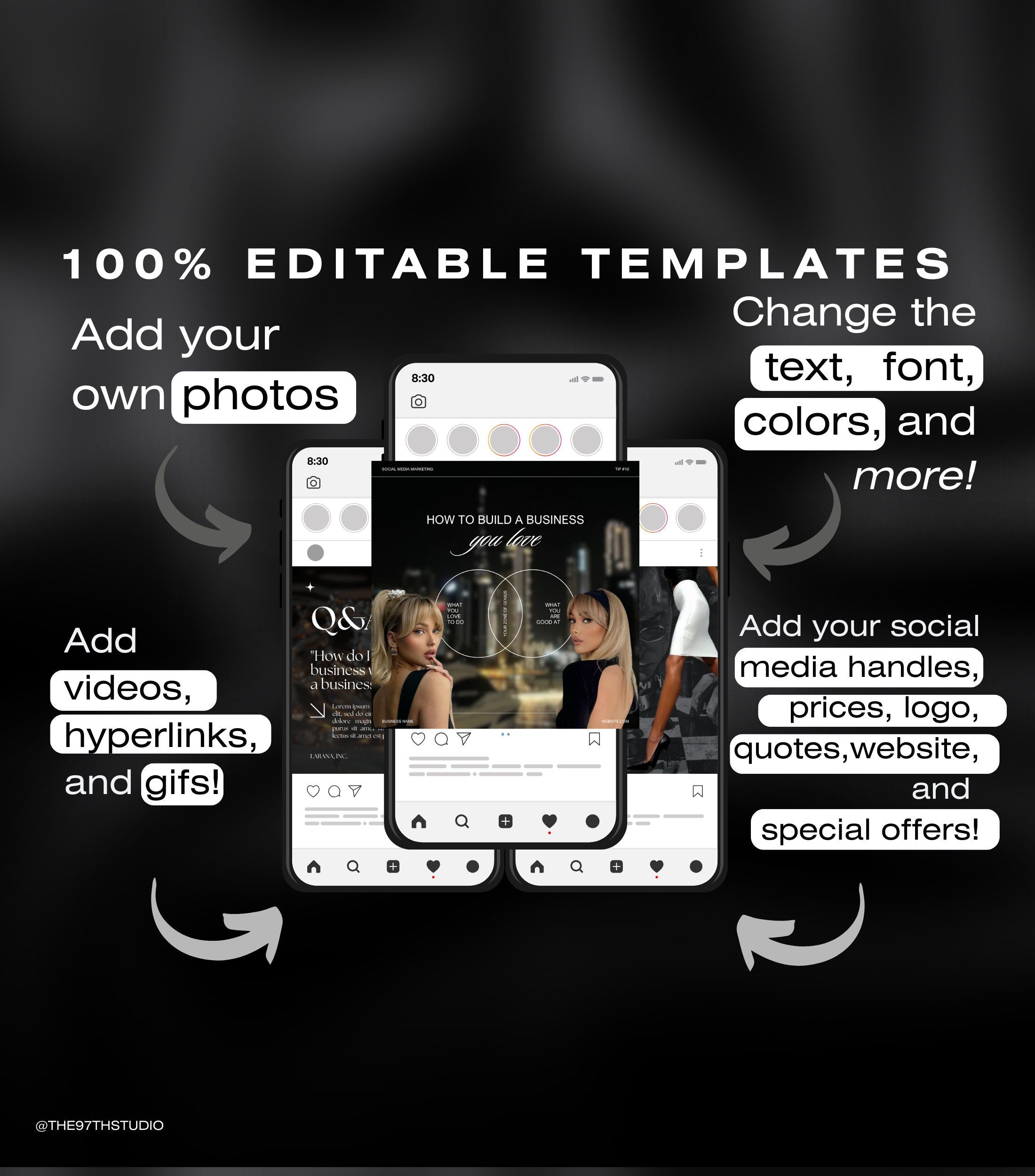 Business Coach Instagram Templates | Social Media Manager | Social Media Coaching | Business Coaching Instagram | Life Coach | Entrepreneur