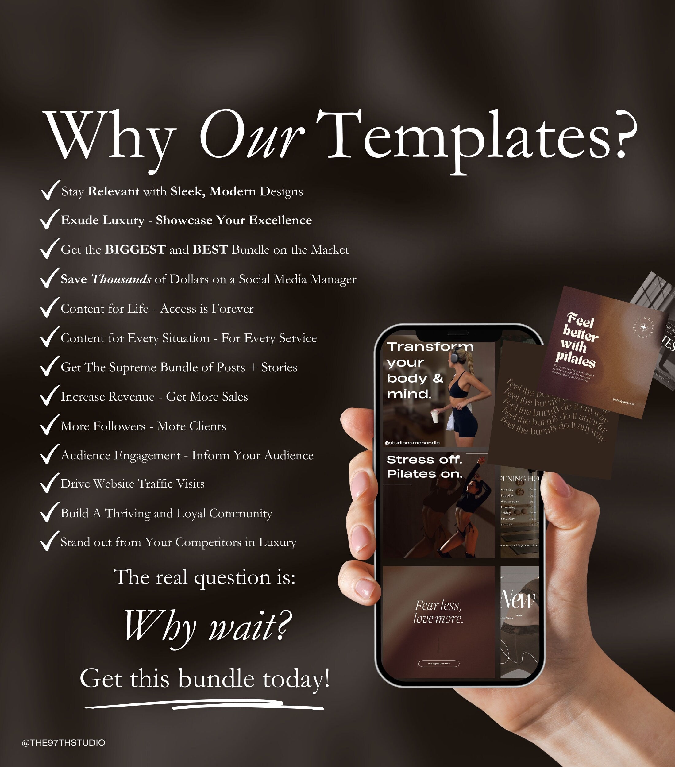 Pilates Instagram Templates | Pilates Coach Instagram Posts | Pilates Instructors Instagram | Pilates Social Media Instagram Posts | Pilates