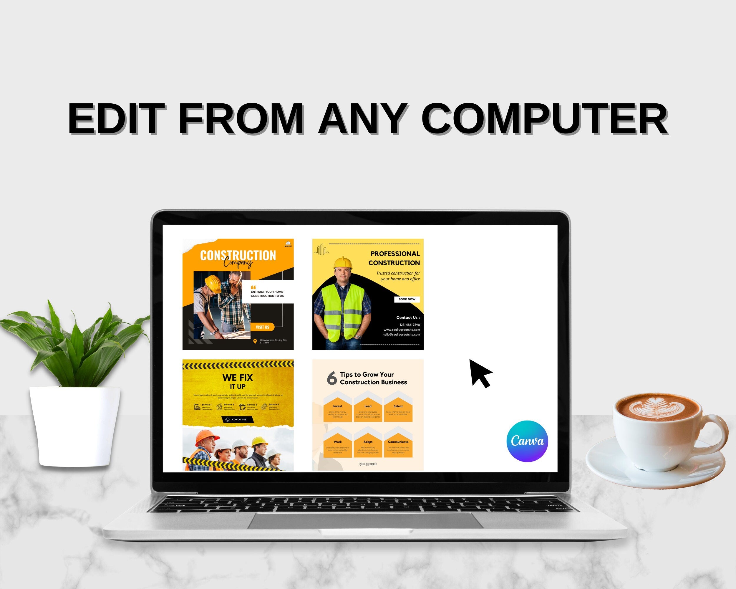 50+ Construction Templates for Social Media,Home Builders Instagram Template,Construction Company Templates, Canva Instant Digital Download