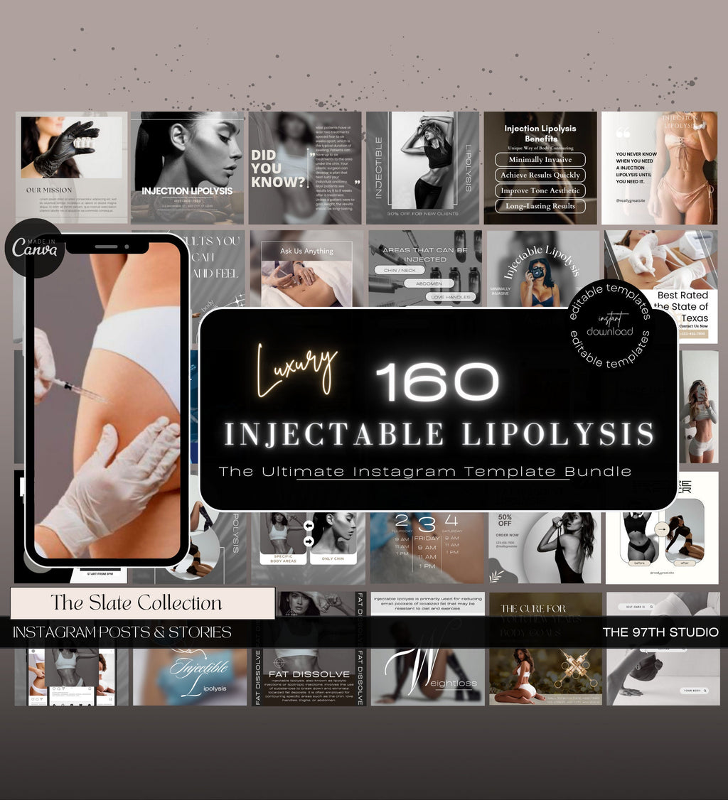 FAT DISSOLVE Instagram Posts | Injectable Lipolysis Instagram Templates | Lipolytic injections Instagram Posts | Fat Dissolving Injections