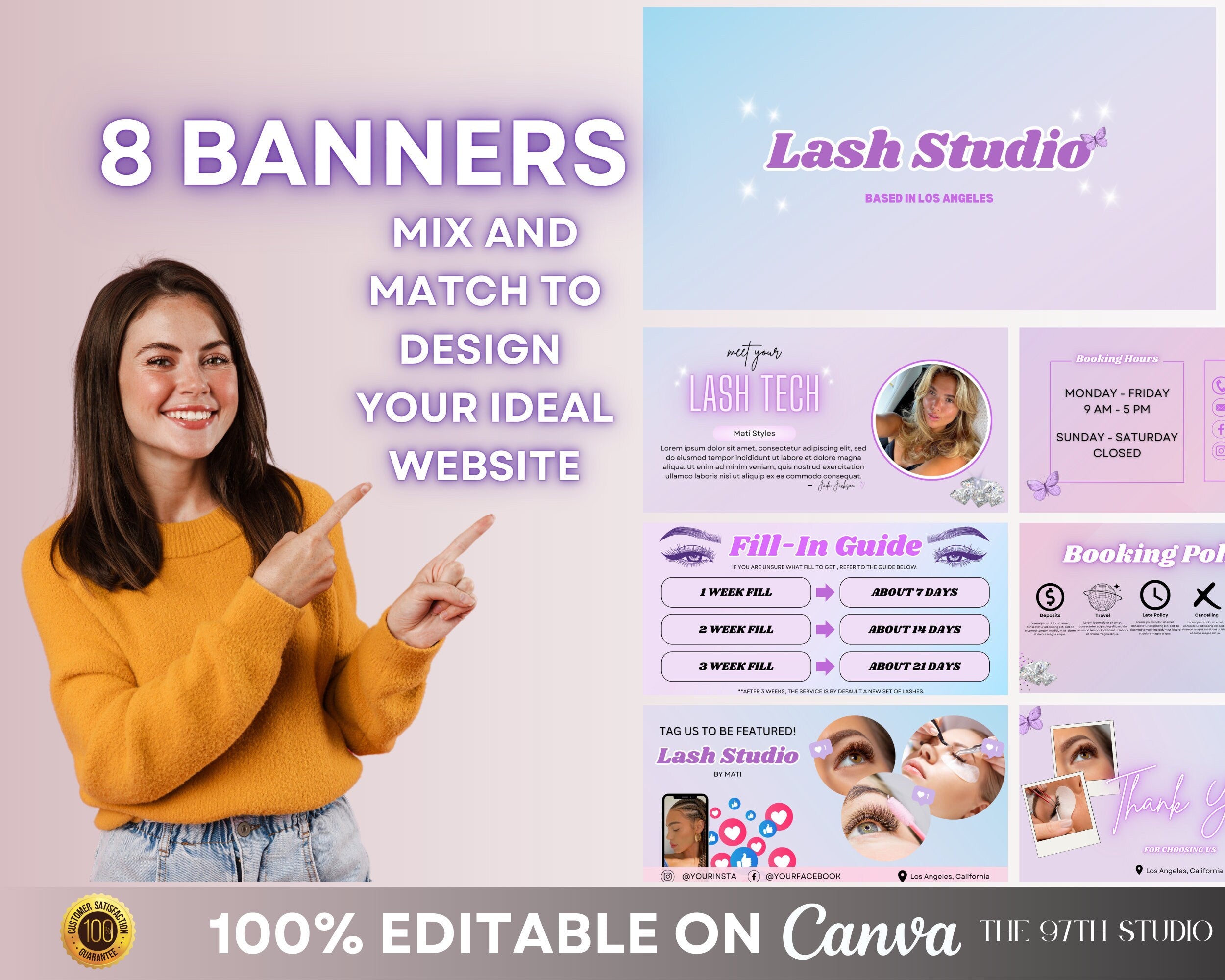 Acuity Scheduling Site Template, Editable DIY Booking Site Template, DIY Acuity Site, Booking Site, Lash Tech Acuity Template, Luxury Site