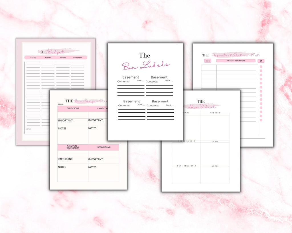 Moving Planner Printable, Relocation Checklist, Packing Guide (Digital Download)