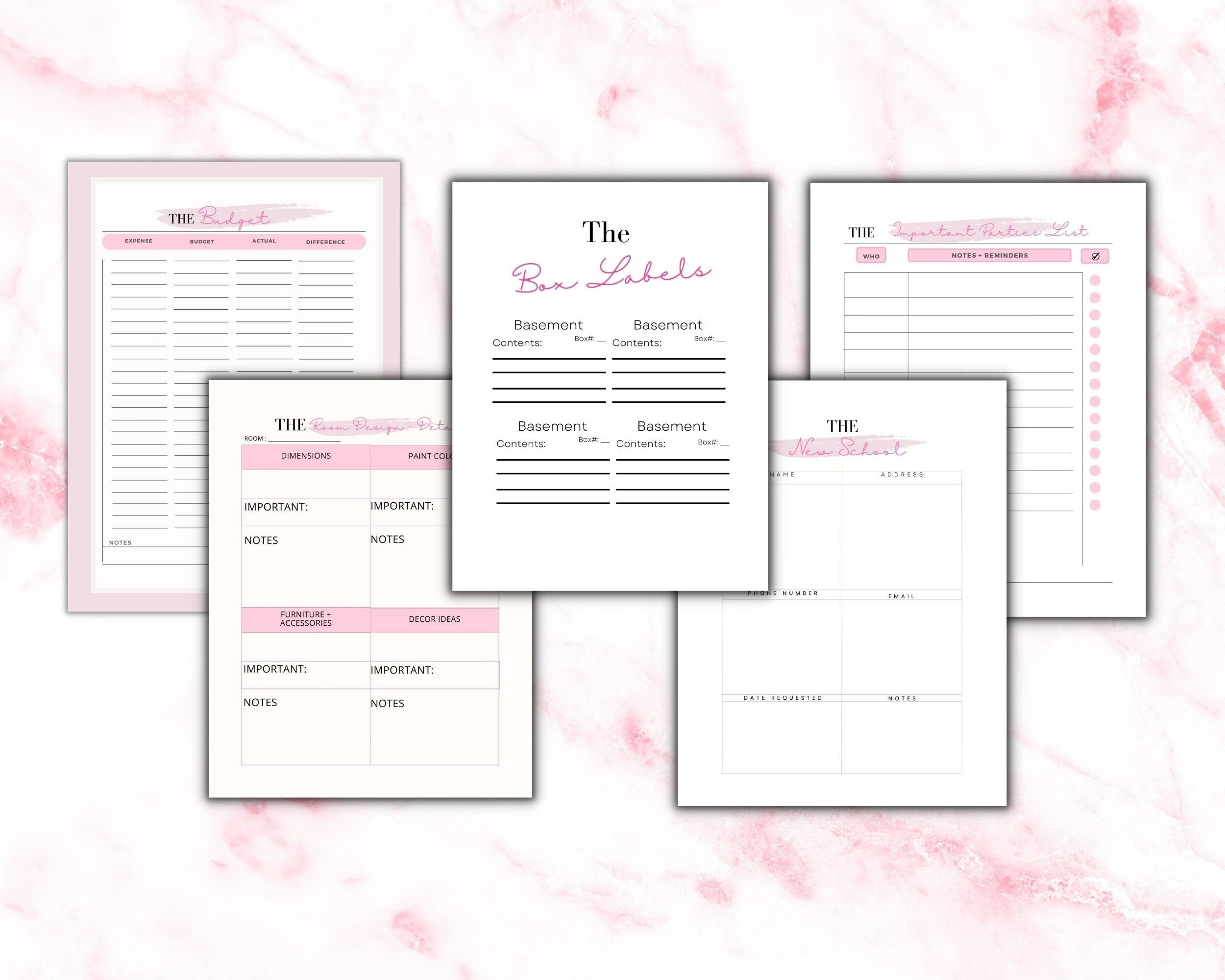 Moving Planner Printable, Relocation Checklist, Packing Guide (Digital Download)