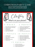 Christmas What's On Your Phone Game | Office Christmas Party Games | Christmas Family Games | Printable Christmas Games | Holiday Party Game