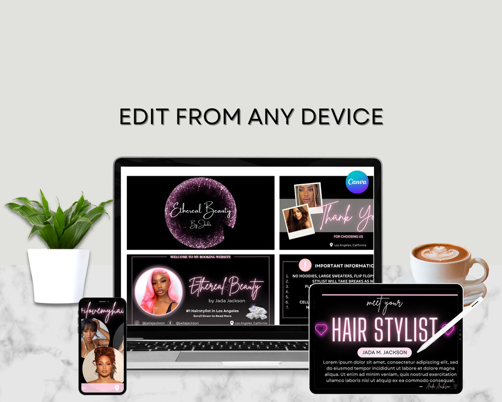 ETHEREAL BEAUTY Acuity Scheduling Template VOL. 2, Hair Acuity Website Template, Acuity Website Banner, Acuity Booking Template, Luxury Site