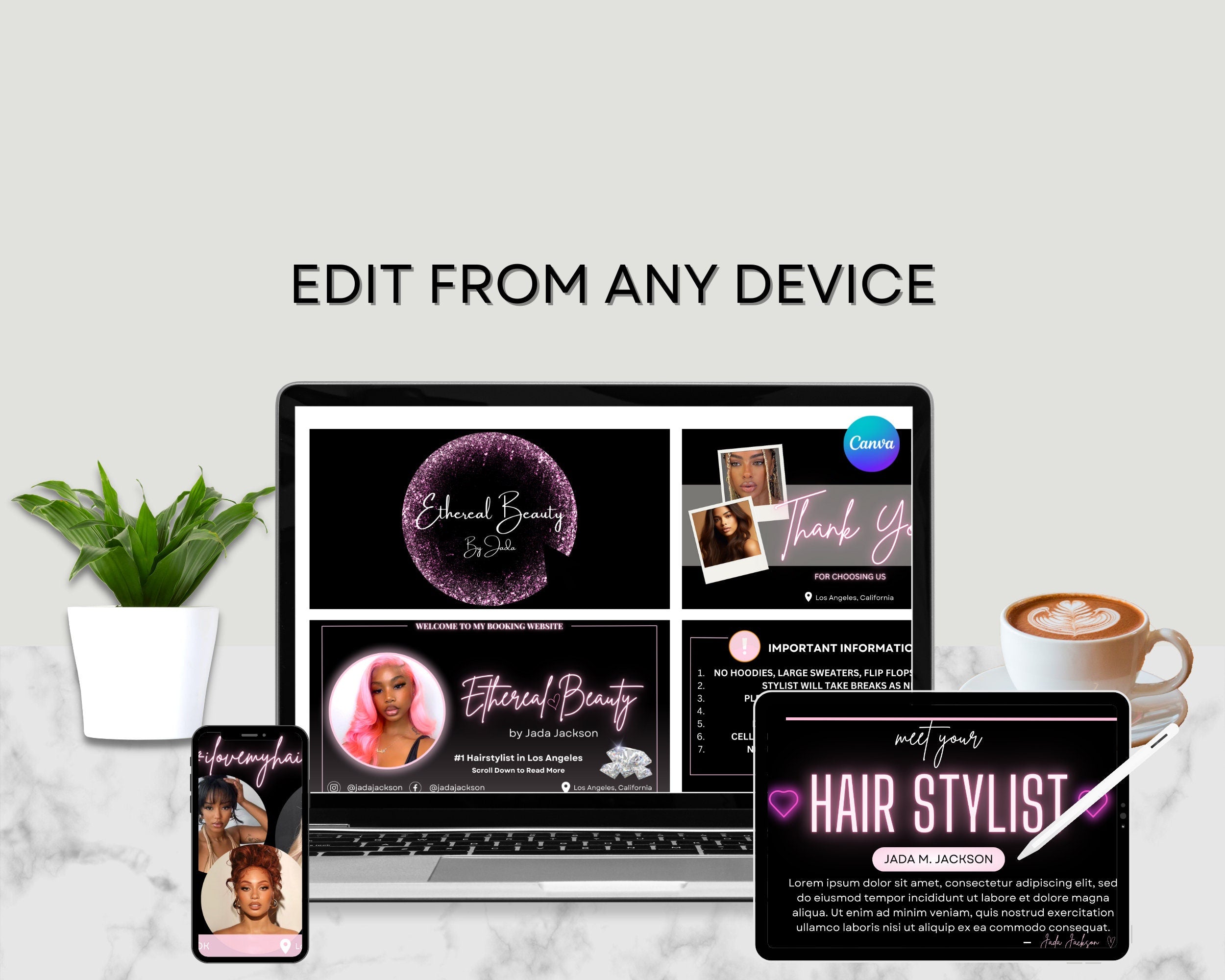 ETHEREAL BEAUTY Acuity Scheduling Template VOL. 2, Hair Acuity Website Template, Acuity Website Banner, Acuity Booking Template, Luxury Site