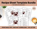Editable Recipe Book Template, Minimalist Recipe Cards (PDF)