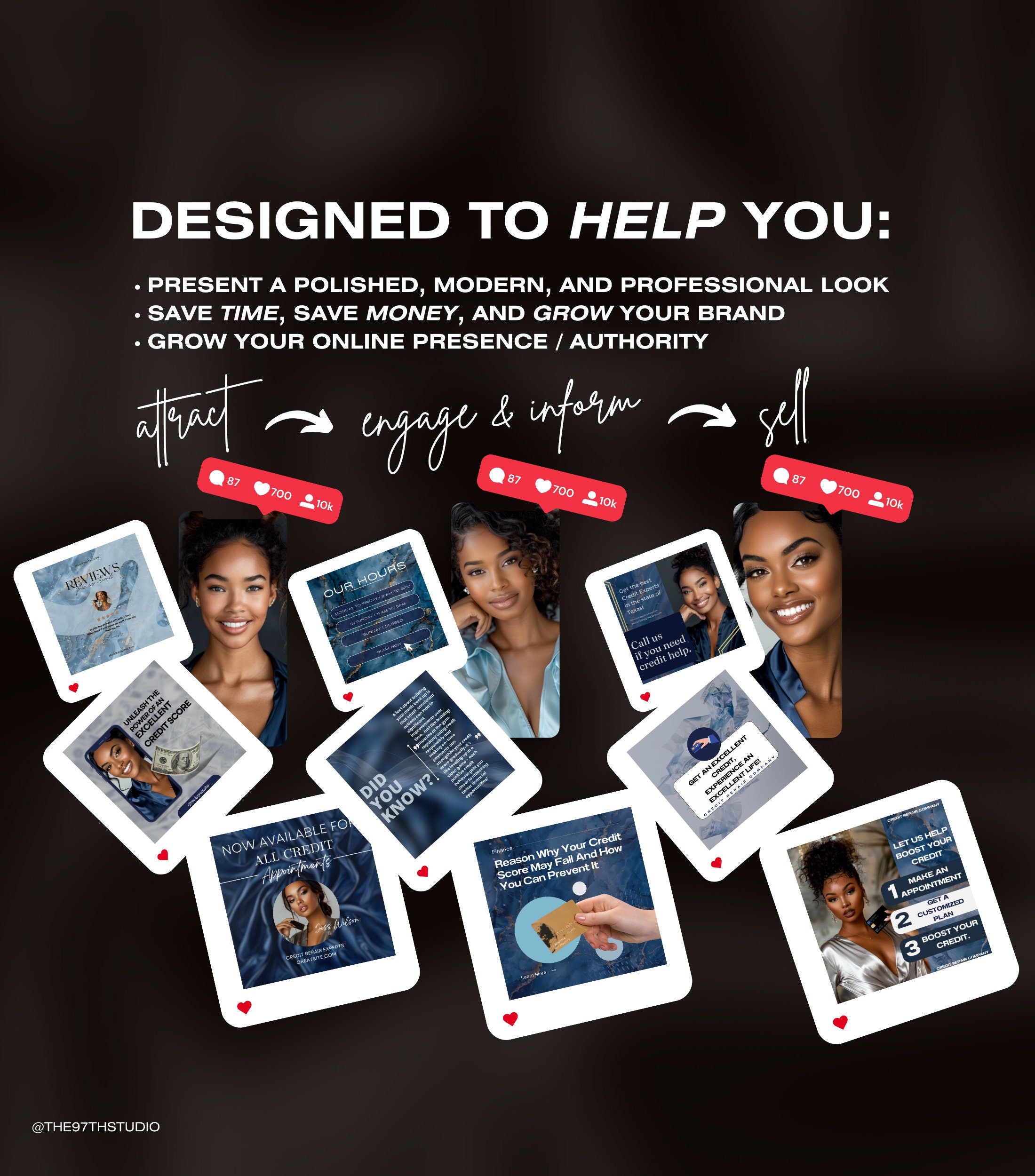 80 Credit Repair Instagram Templates | Credit Repair Posts | Credit Repair Flyer | Credit Repair Business IG Posts | Social Media Marketing