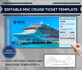 Editable Cruise Boarding Pass Template, Surprise Vacation Ticket (Digital Download)
