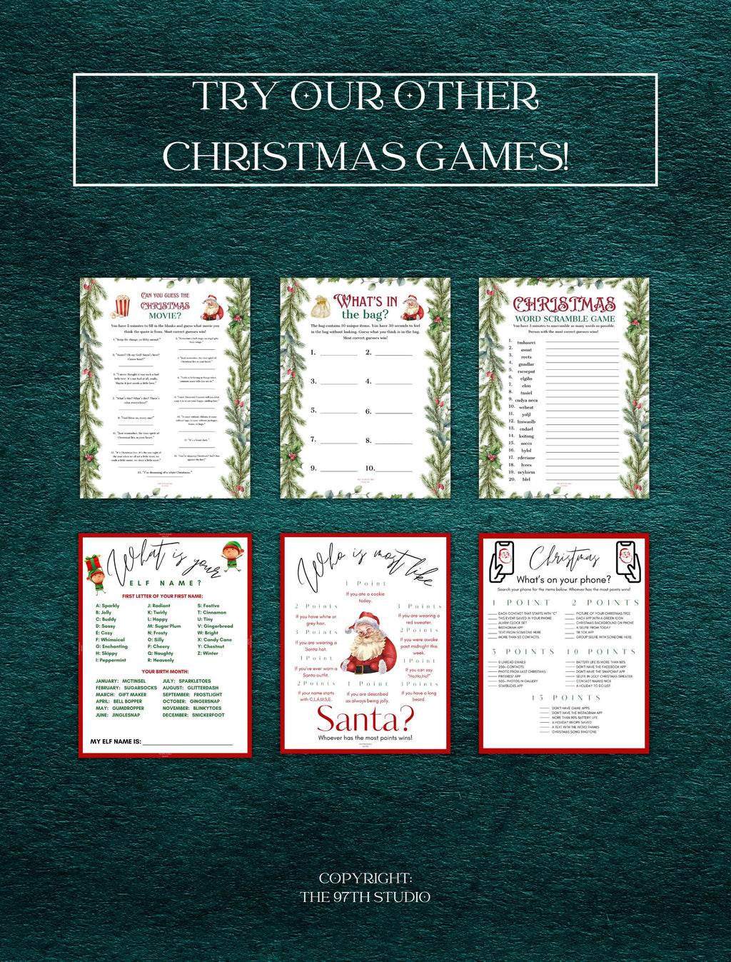 Who Is Most Like Santa Game | Office Christmas Party Game | Christmas Family Game | Printable Christmas Game | Holiday Party Game | Santa
